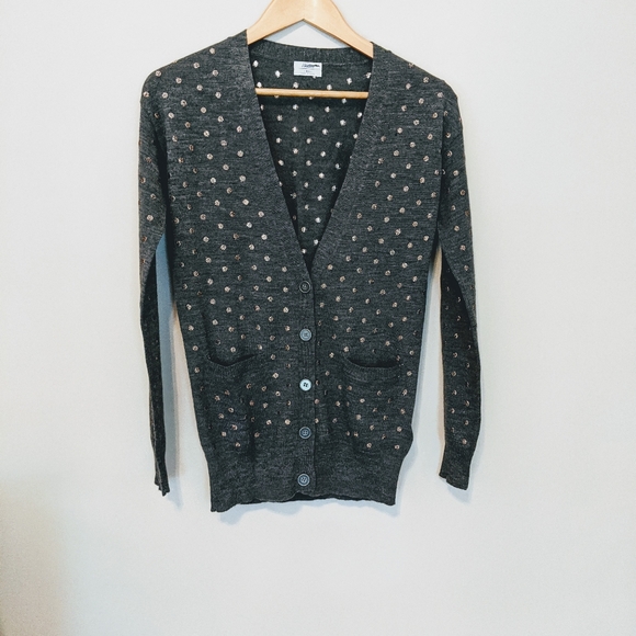 wallace Sweaters - Wallace Gray Polka Dot Cardigan